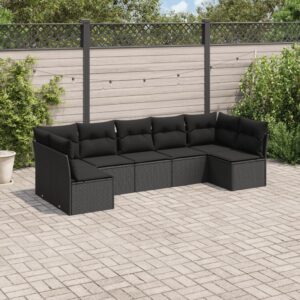 Set Divani da Giardino 7 pz con Cuscini Grigio in Polyrattan