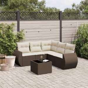 Set Divani da Giardino 5 pz con Cuscini in Polyrattan Nero