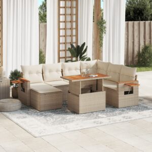Set Divani da Giardino con Cuscini 8 pz Nero in Polyrattan
