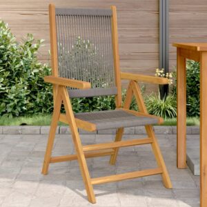 Sedie da Giardino Reclinabili 4pz Beige Legno Massello Acacia