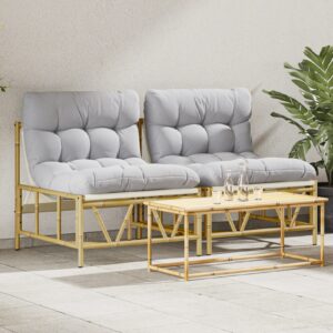 Set di 2 Sedie Relax con Cuscino 60x80x71 cm Acciaio