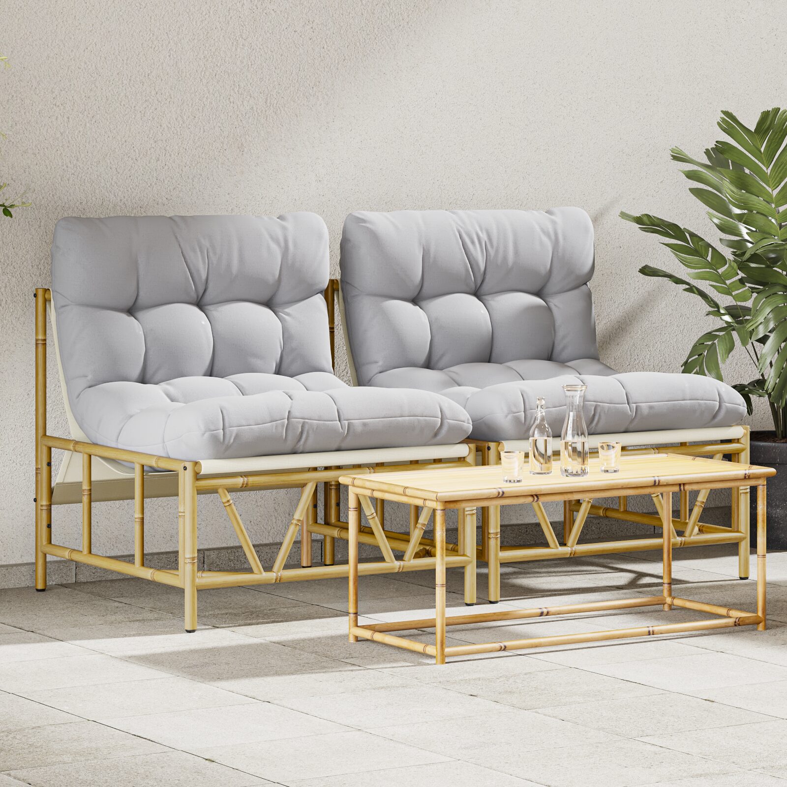 Set di 2 Sedie Relax con Cuscino 60x80x71 cm Acciaio