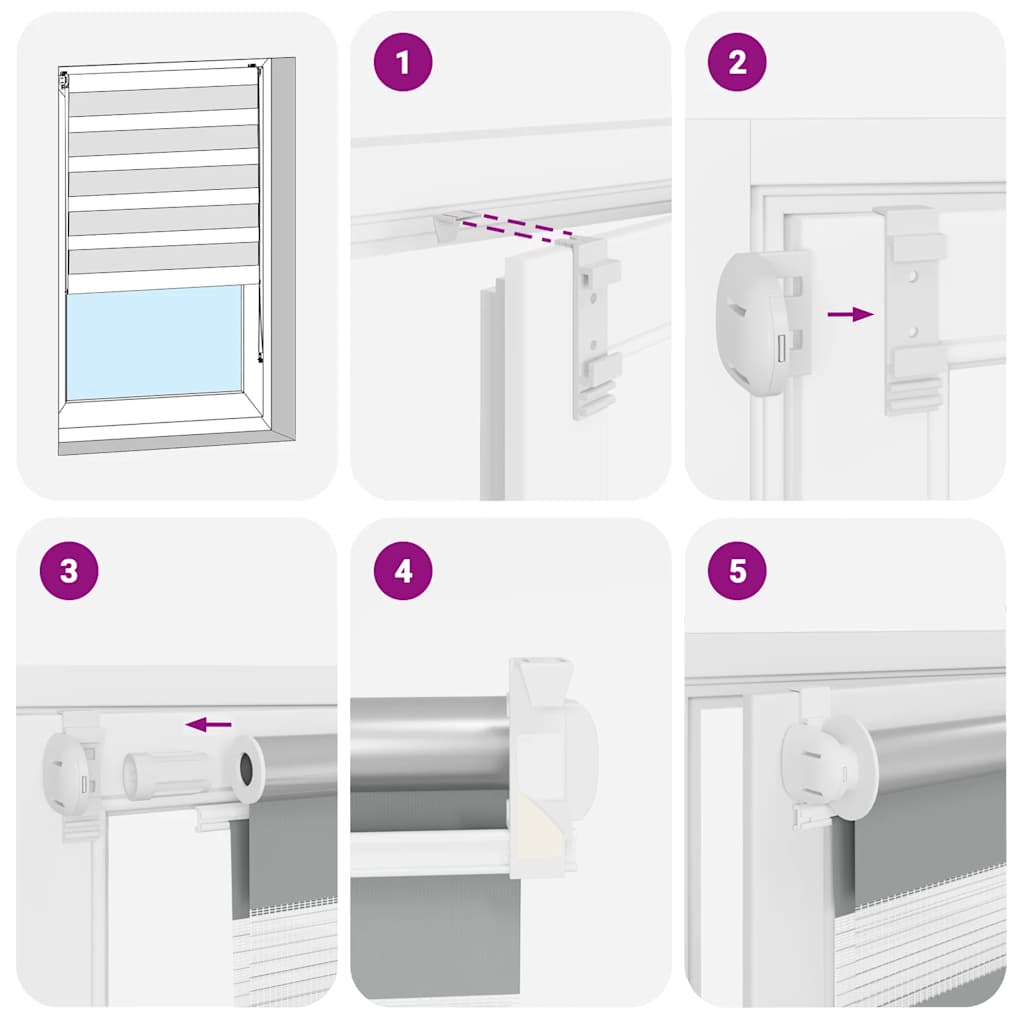 Tenda Oscurante a Rullo a Zebra 50 x 100 cm Nera - immagine 6
