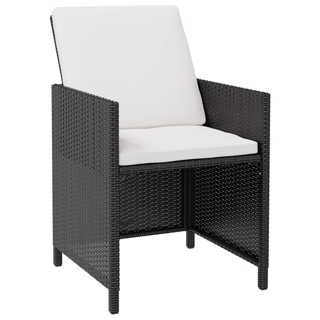 Set da Pranzo da Giardino 9 pz in Polyrattan e Acacia Nero - immagine 3