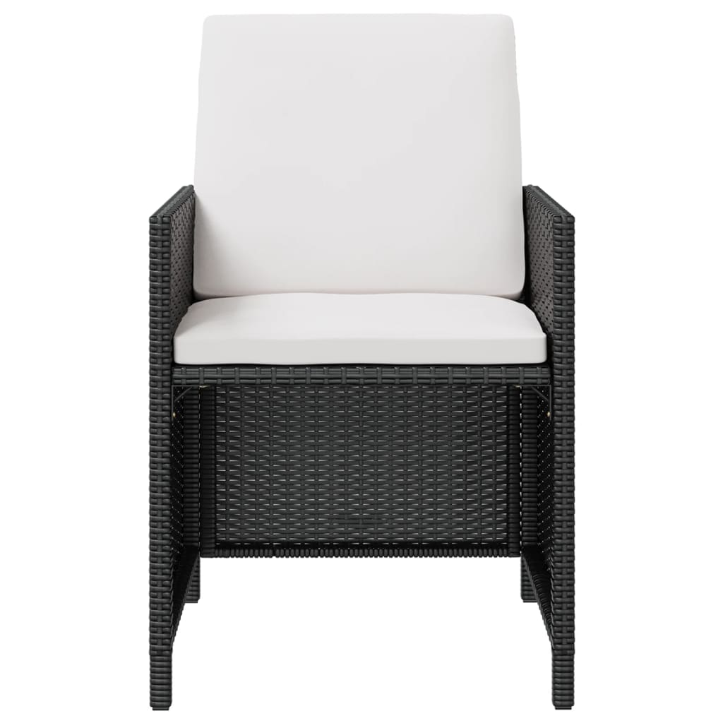 Set da Pranzo da Giardino 9 pz in Polyrattan e Acacia Nero - immagine 4