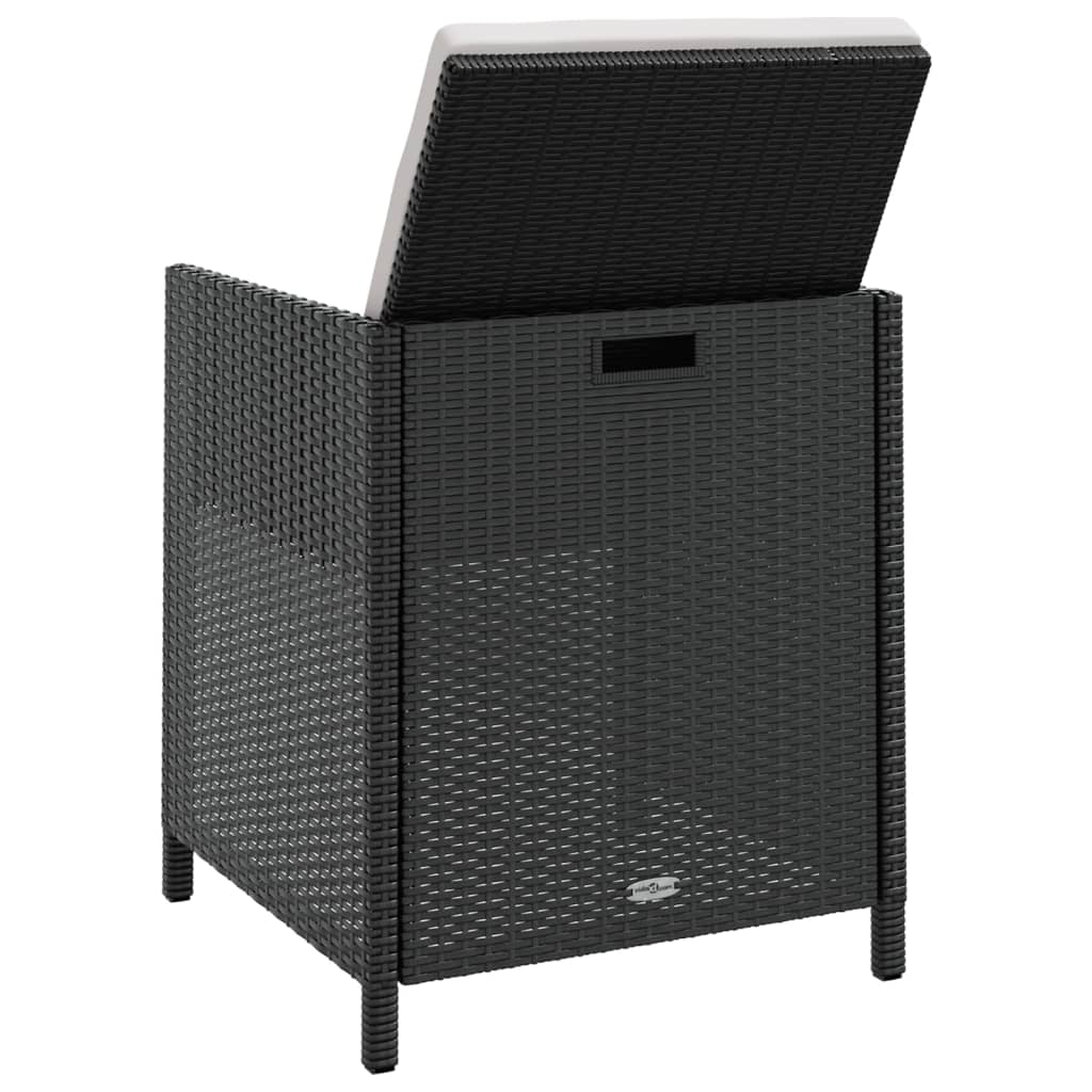 Set da Pranzo da Giardino 9 pz in Polyrattan e Acacia Nero - immagine 5