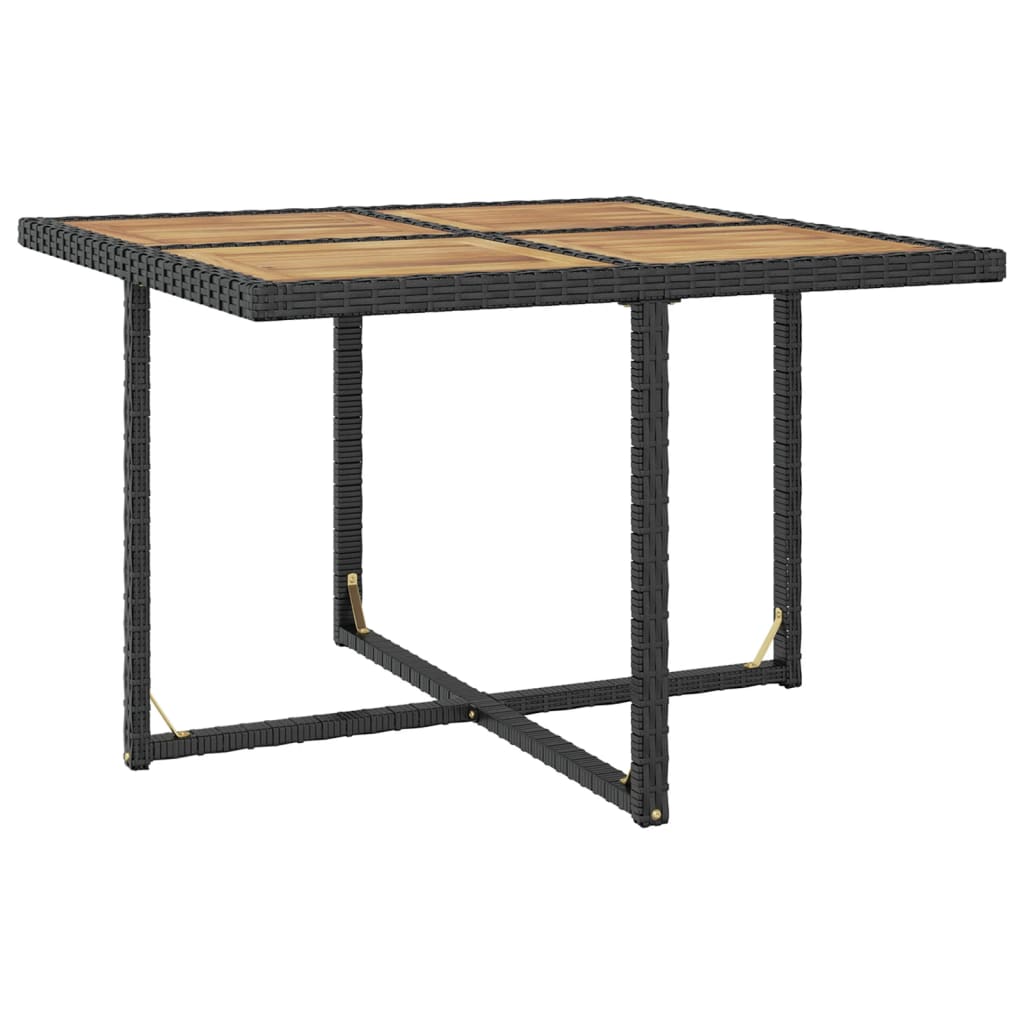 Set da Pranzo da Giardino 9 pz in Polyrattan e Acacia Nero - immagine 9