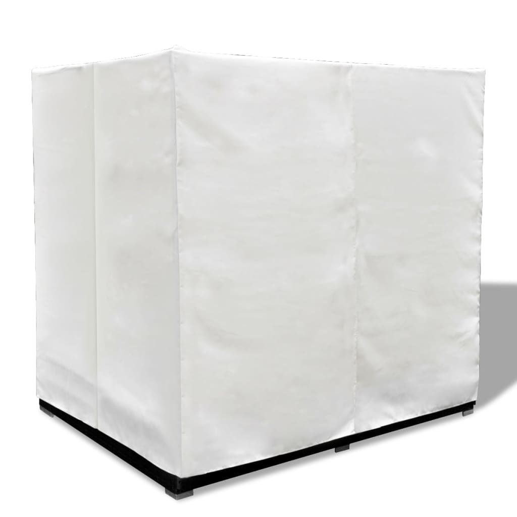 Lettino Prendisole con Tende in Polyrattan Nero - immagine 9