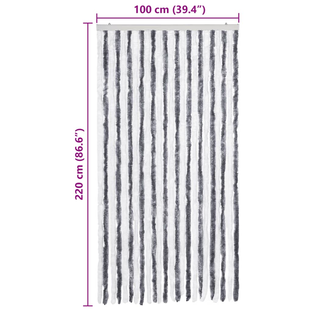 Zanzariera Grigio e Bianco 100x220 cm Ciniglia - immagine 6