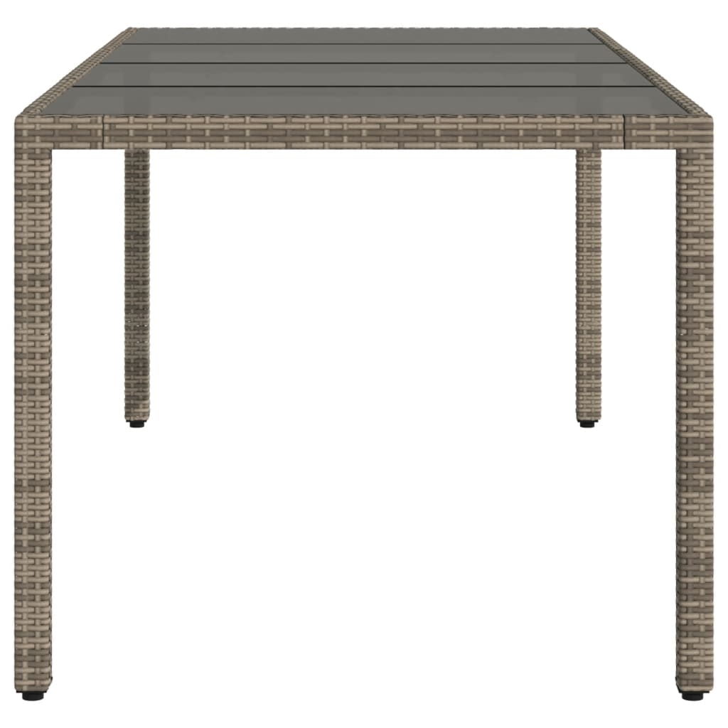 Tavolo da Giardino Piano in Vetro Nero 190x90x75 cm Polyrattan - immagine 4