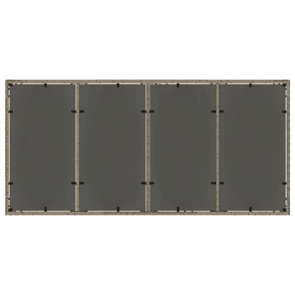 Tavolo da Giardino Piano in Vetro Nero 190x90x75 cm Polyrattan - immagine 6