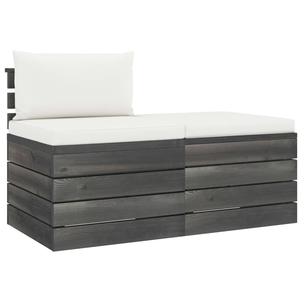 Set Divani da Giardino su Pallet 2 pz con Cuscini Massello Pino - immagine 2