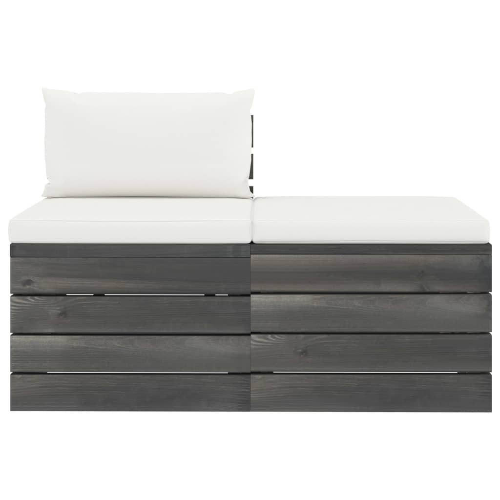 Set Divani da Giardino su Pallet 2 pz con Cuscini Massello Pino - immagine 3