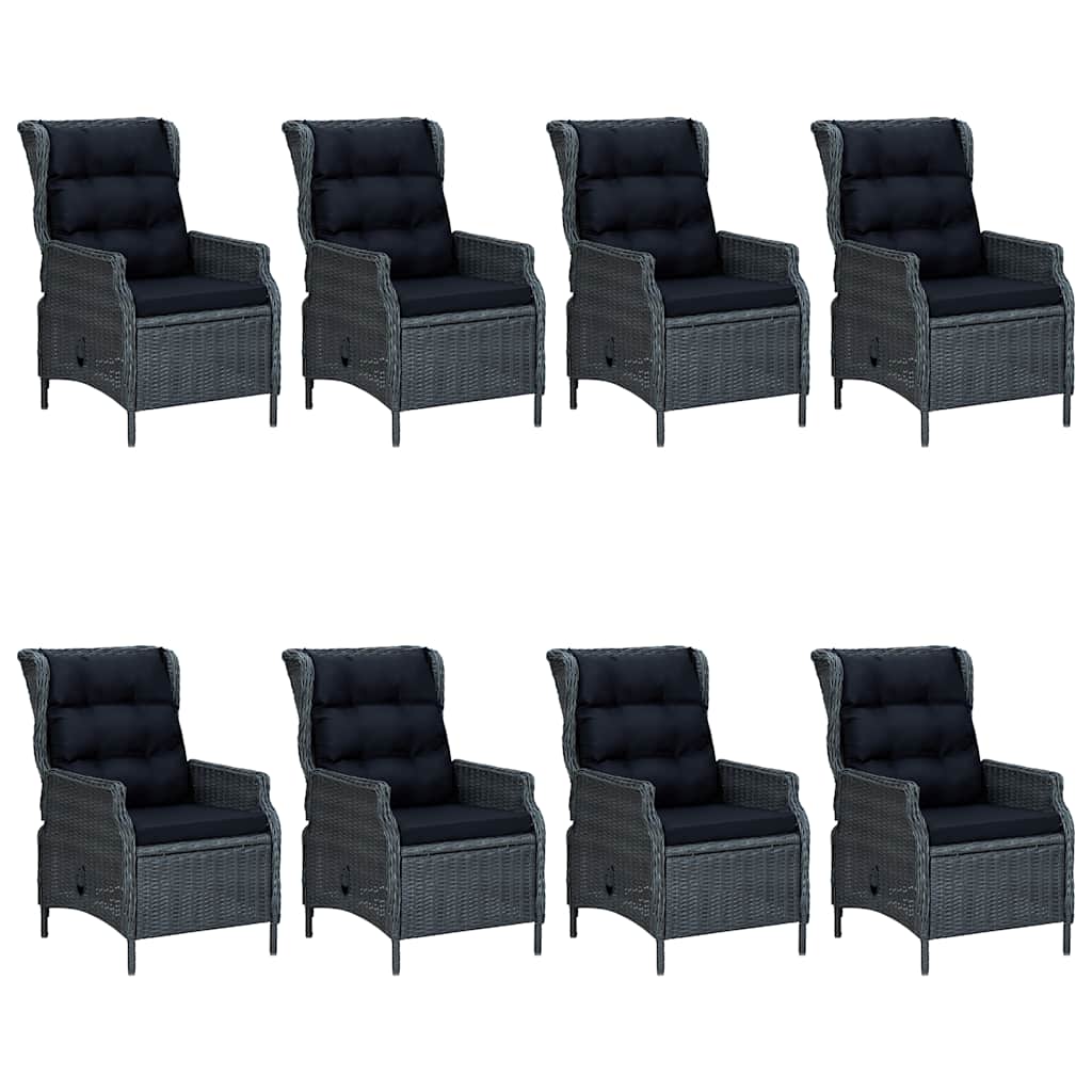 Set da Pranzo da Giardino 9 pz Grigio Scuro - immagine 2