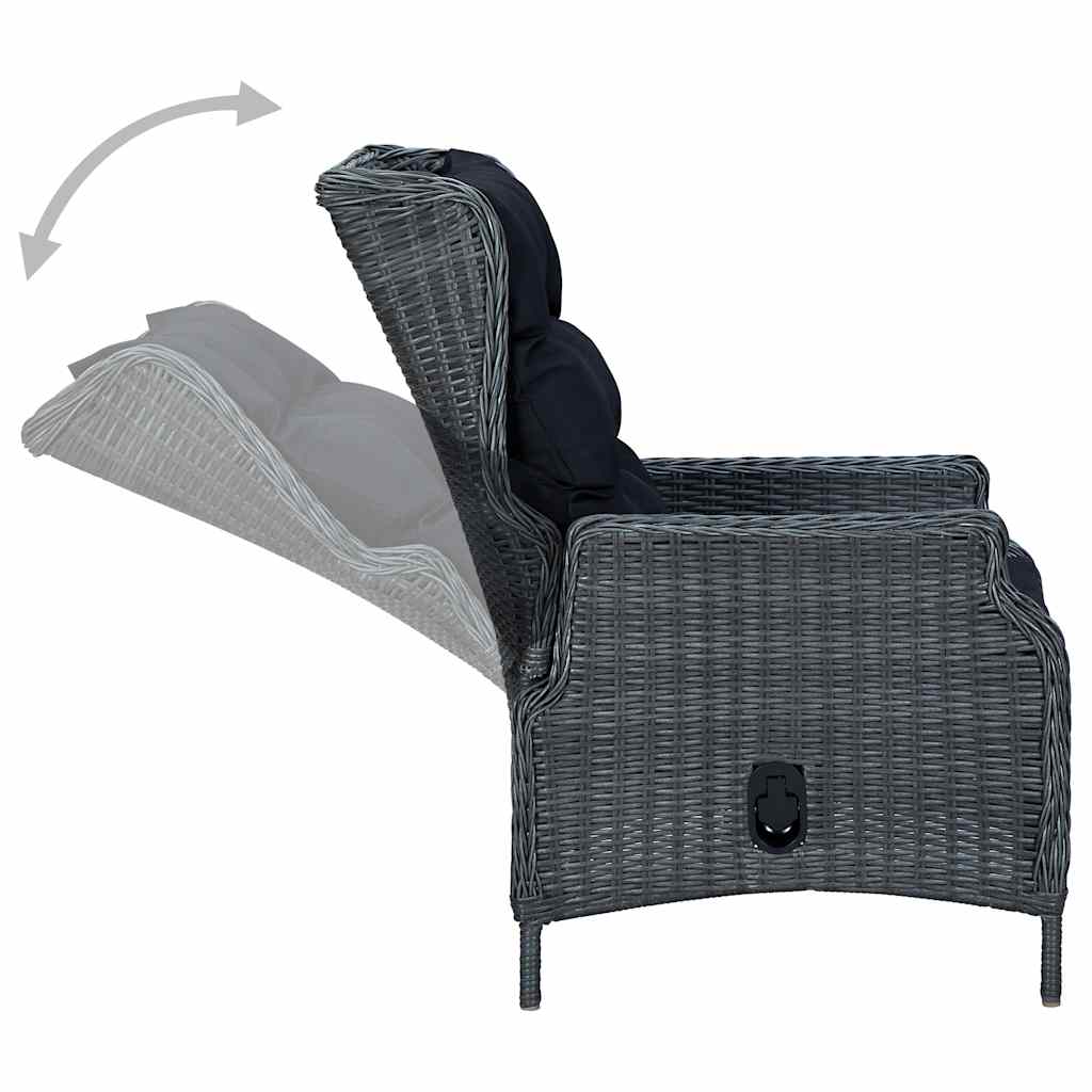 Set da Pranzo da Giardino 9 pz Grigio Scuro - immagine 7