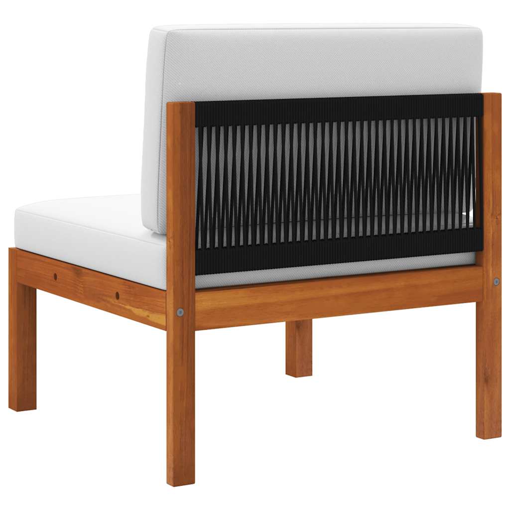 Divani Angolari da Giardino 2 pz con Cuscini in Legno di Acacia e Corda - immagine 6