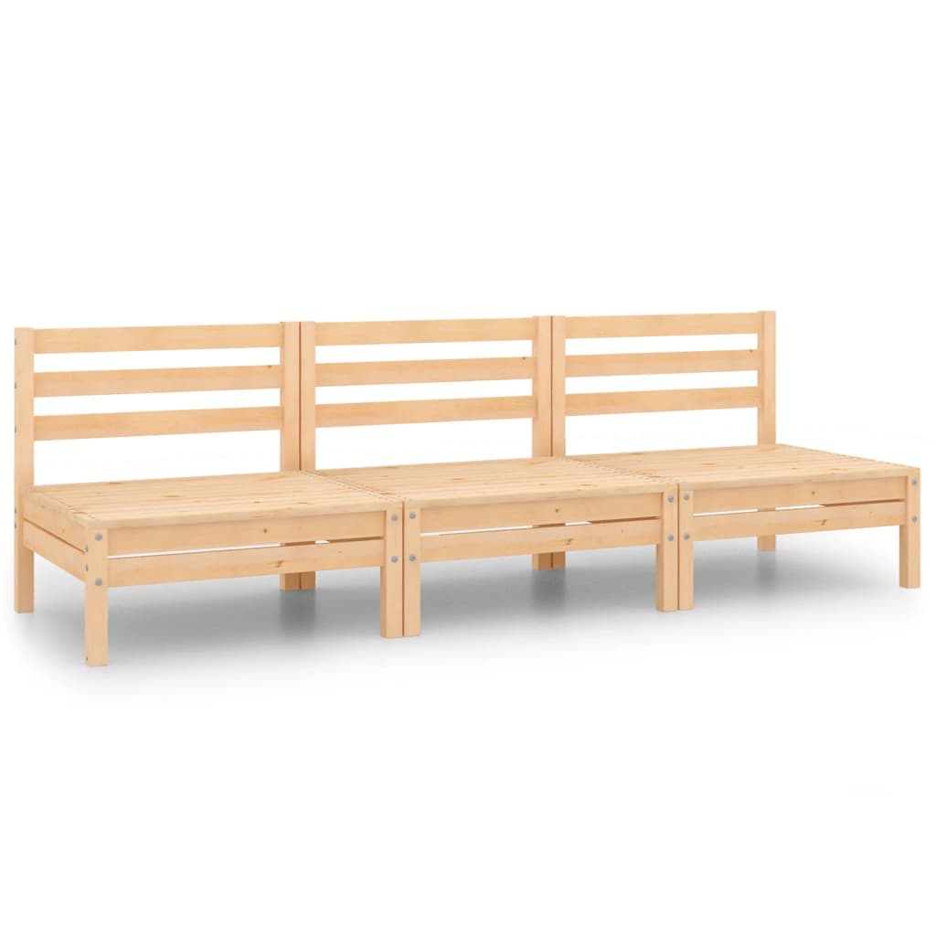 Set Divani da Giardino 3 pz in Legno Massello di Pino - immagine 2