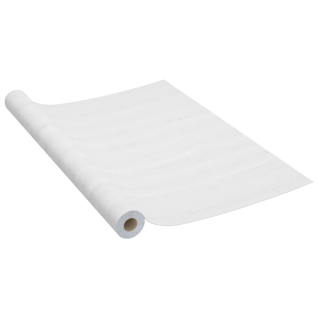 Pellicola Autoadesiva per Mobili Legno Bianco 500x90 cm in PVC - immagine 2