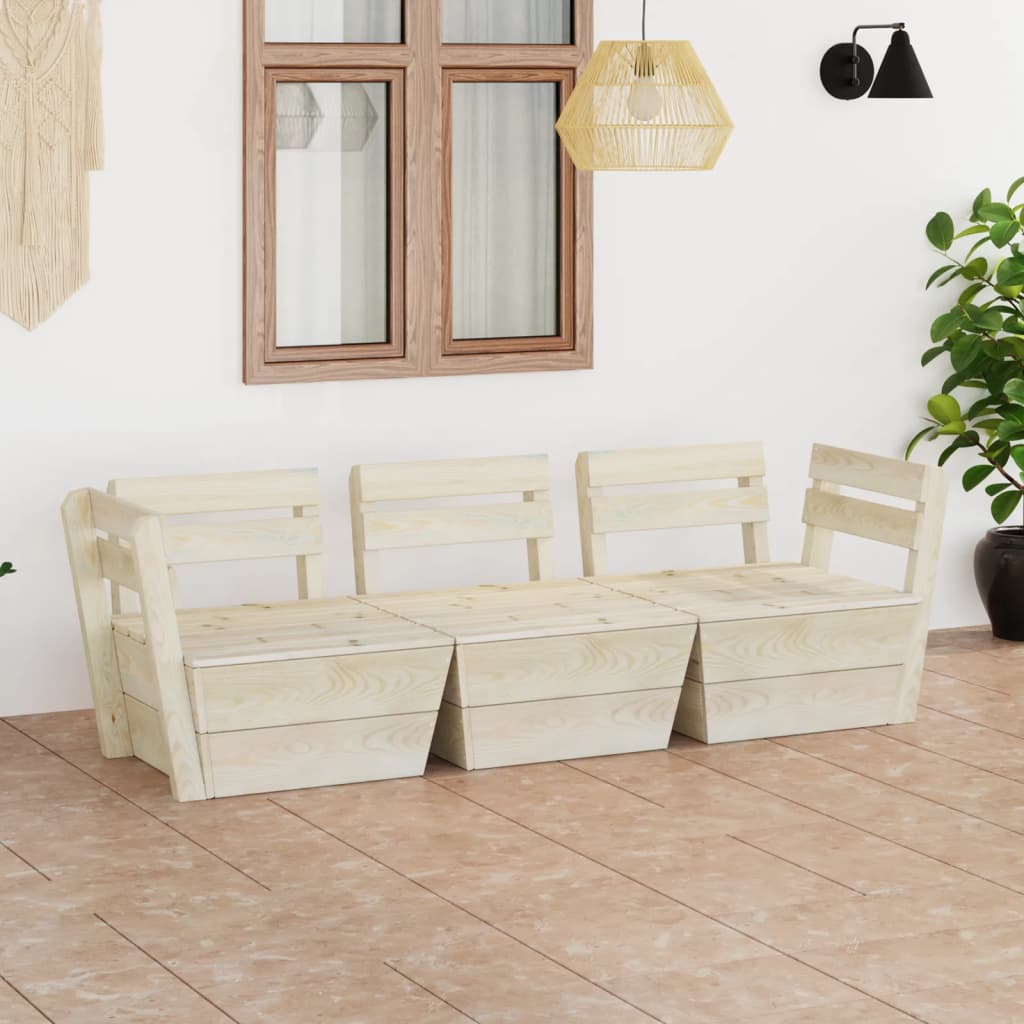 Divano da Giardino a 2 Posti su Pallet Legno Abete Impregnato