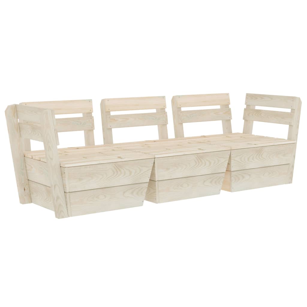 Divano da Giardino a 2 Posti su Pallet Legno Abete Impregnato - immagine 2