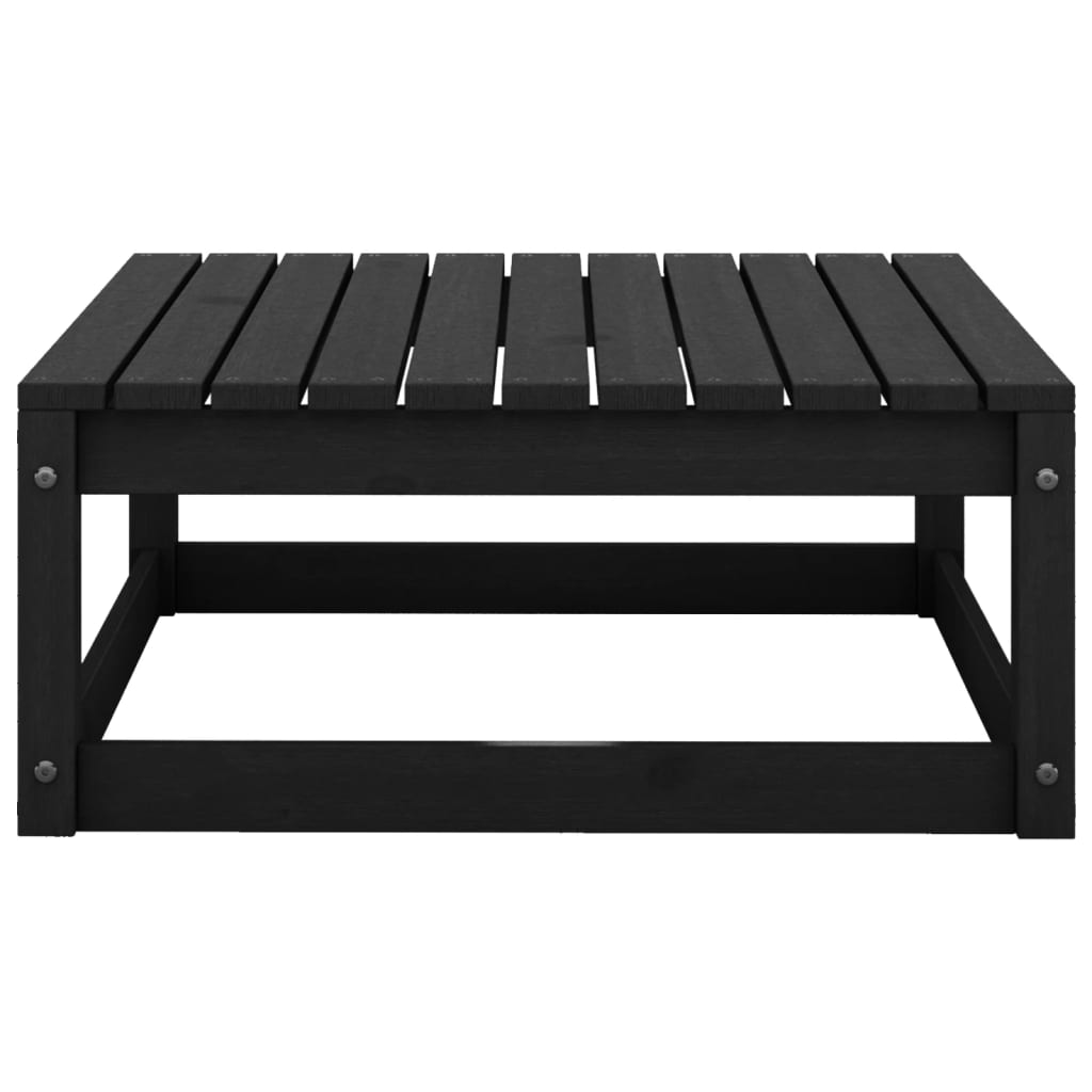 Set Divani da Giardino 12 pz Nero in Legno Massello di Pino - immagine 9