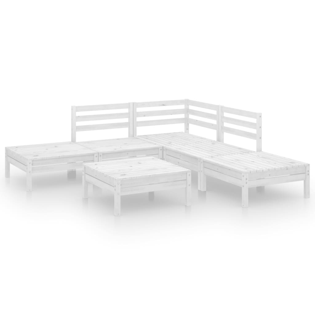 Set Salotto da Giardino 6 pz in Legno Massello di Pino Bianco - immagine 2