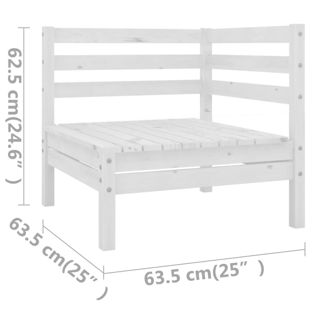 Set Salotto da Giardino 6 pz in Legno Massello di Pino Bianco - immagine 6