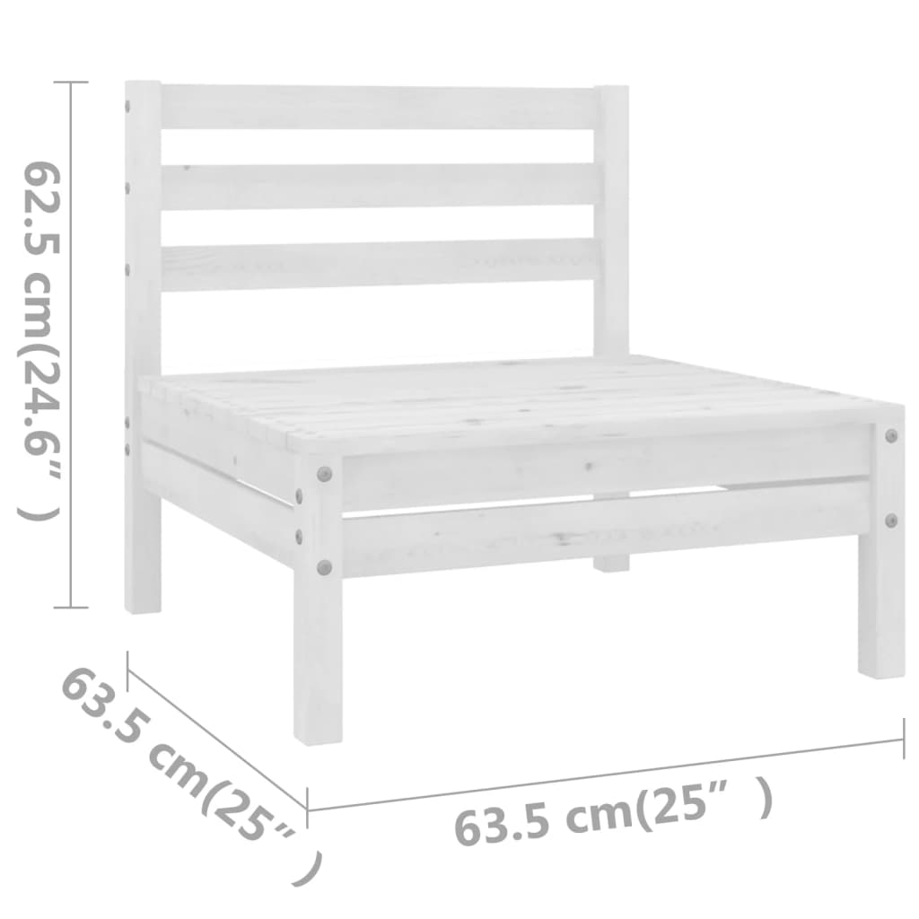 Set Salotto da Giardino 6 pz in Legno Massello di Pino Bianco - immagine 8