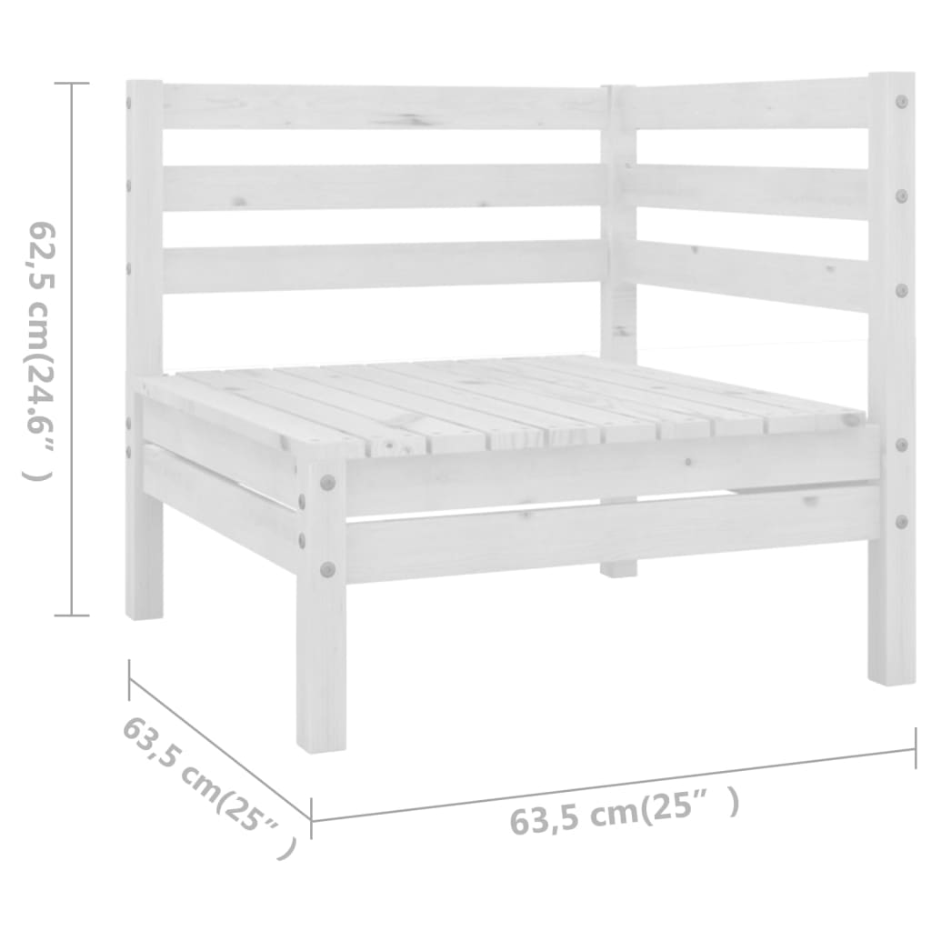 Set Divani da Giardino 7 pz in Legno Massello di Pino Bianco - immagine 6