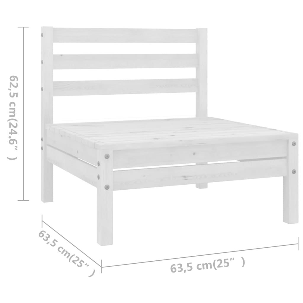 Set Salotto da Giardino 10 pz in Legno Massello di Pino Bianco - immagine 5