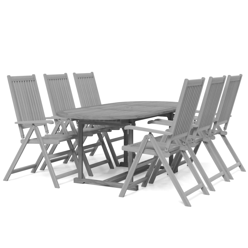 Set da Pranzo per Giardino 5 pz in Legno Massello di Acacia - immagine 2