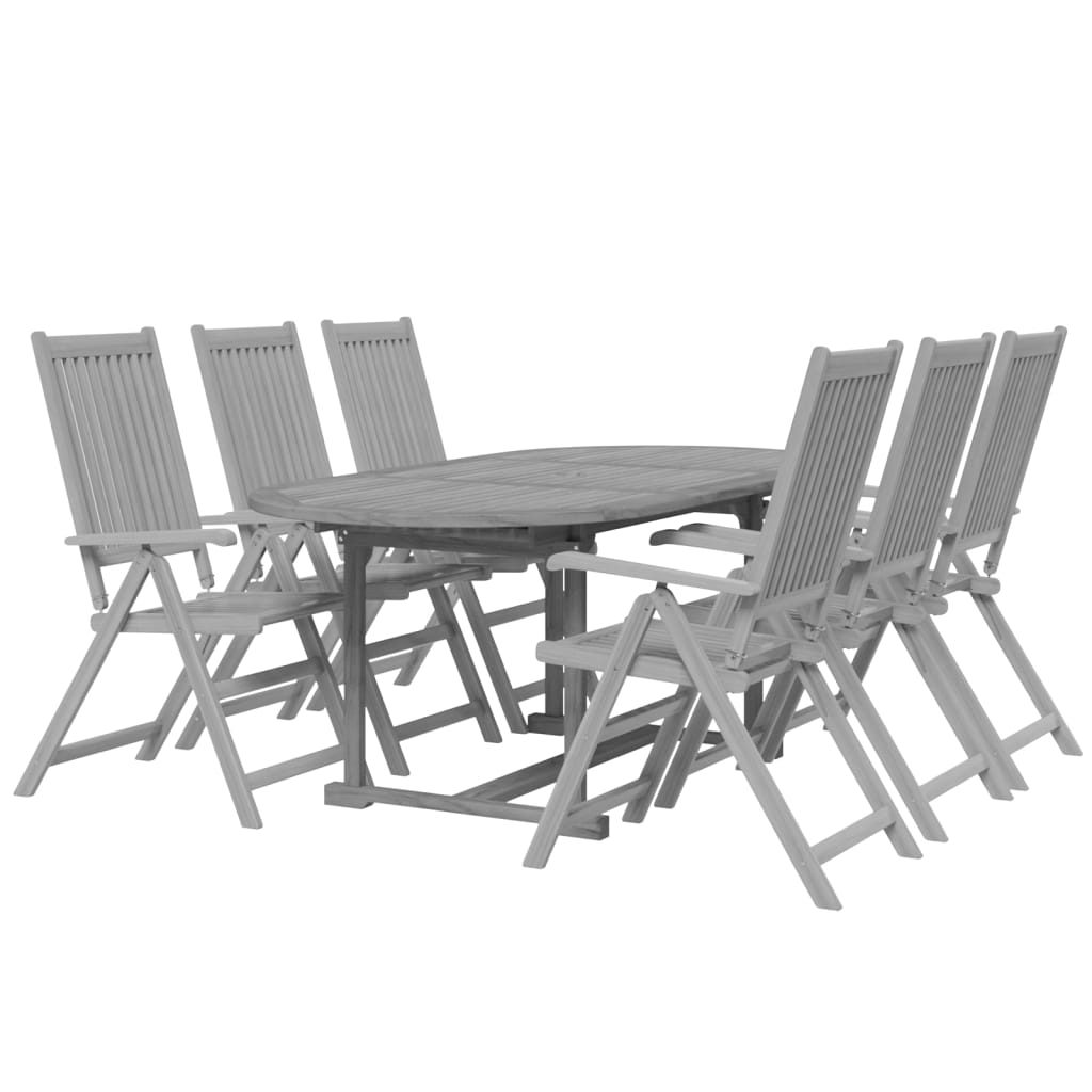 Set da Pranzo per Giardino 5 pz in Legno Massello di Acacia - immagine 3