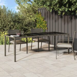 Tavolo da Pranzo per Giardino Grigio 250x100x75 cm Polyrattan