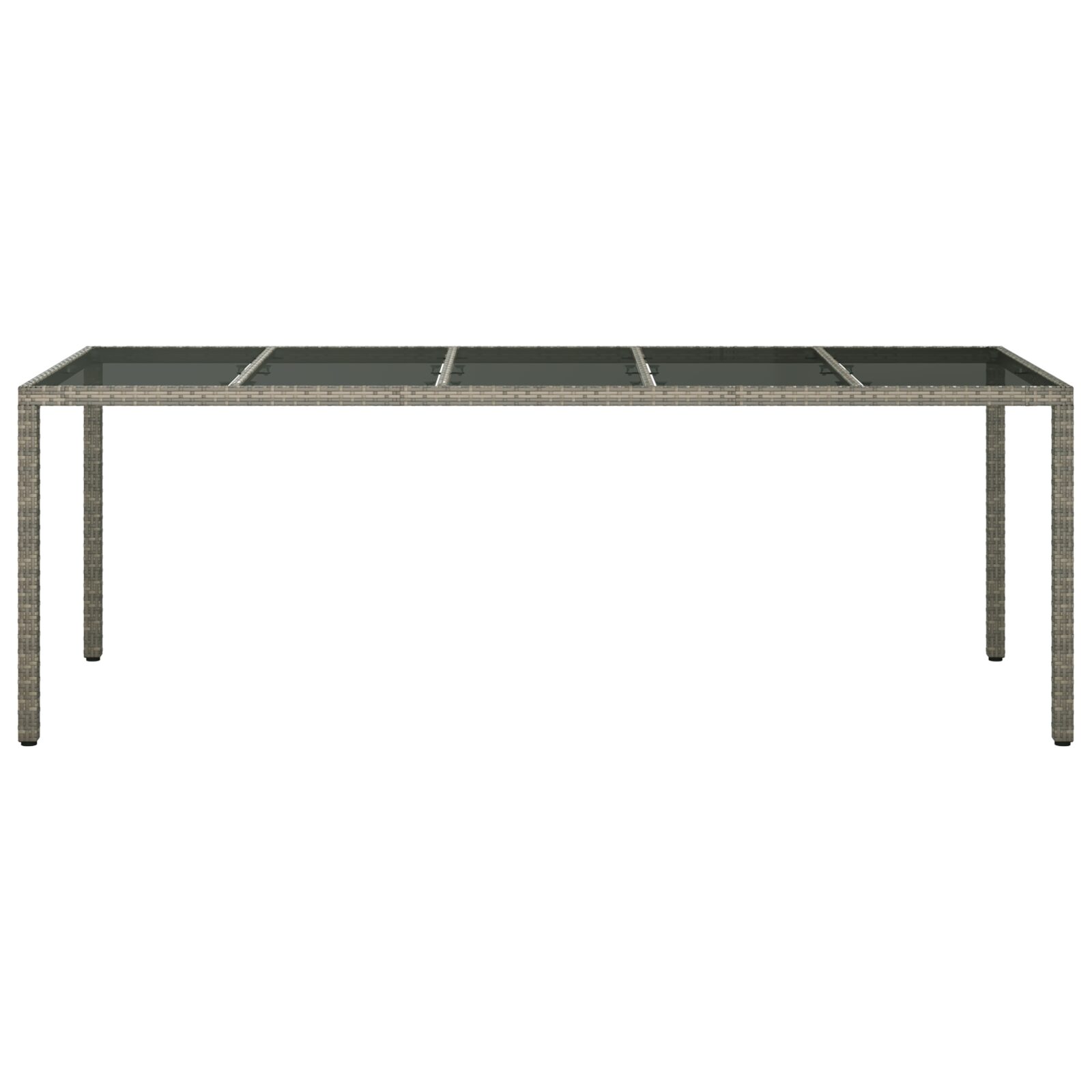 Tavolo da Pranzo per Giardino Grigio 250x100x75 cm Polyrattan - immagine 3