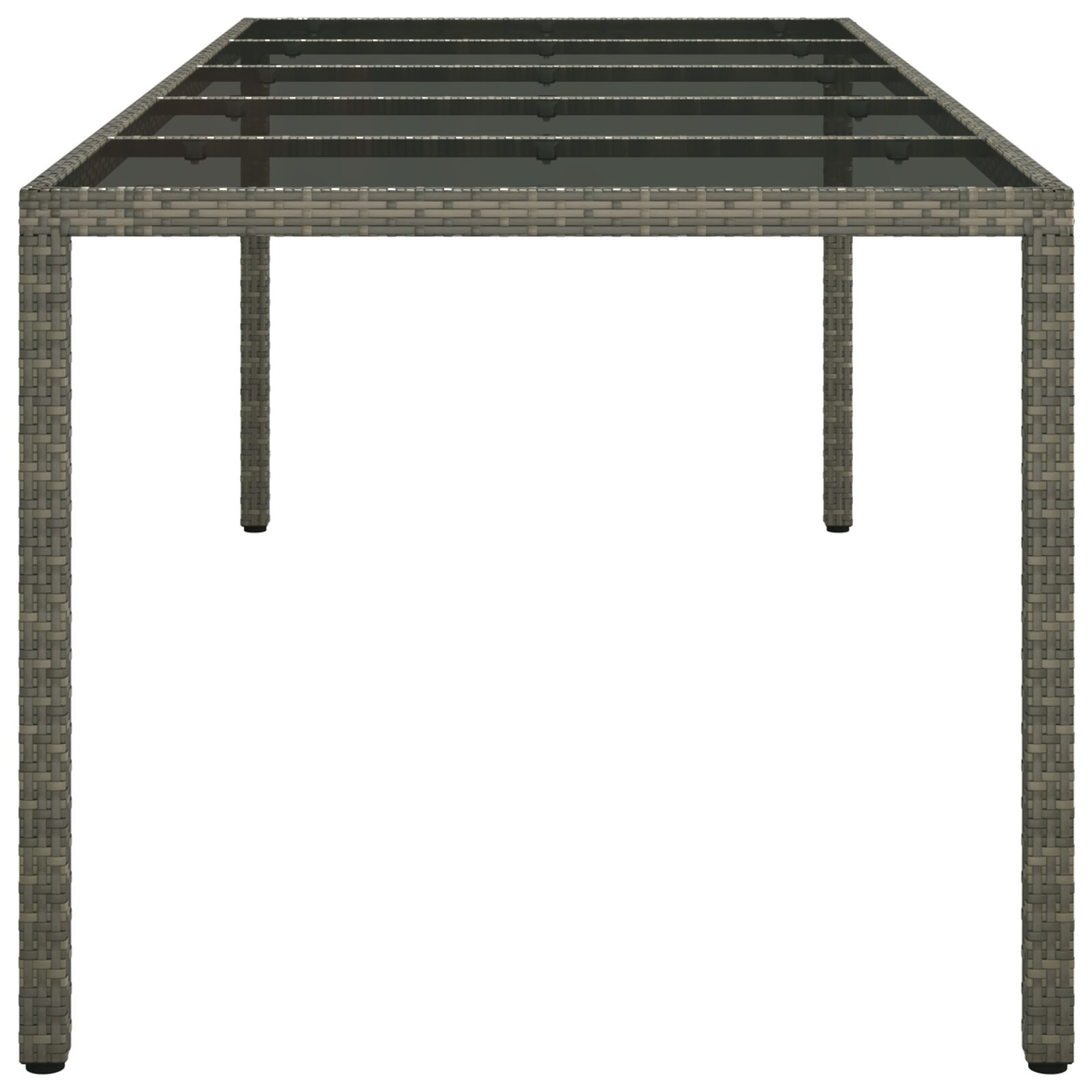 Tavolo da Pranzo per Giardino Grigio 250x100x75 cm Polyrattan - immagine 4