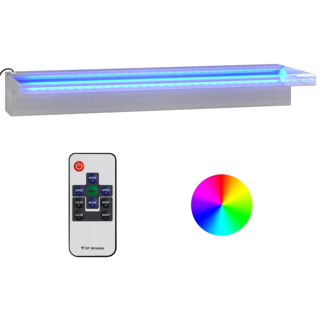 Sfioratore a Cascata con LED RGB Acciaio Inox 60 cm - immagine 2