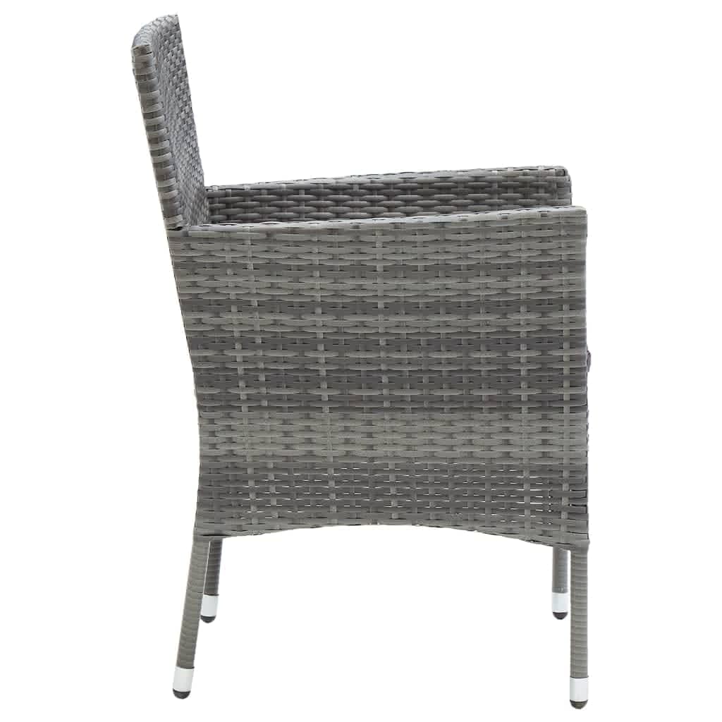 Set da Pranzo da Giardino 5 pz con Cuscini in Polyrattan Nero - immagine 6