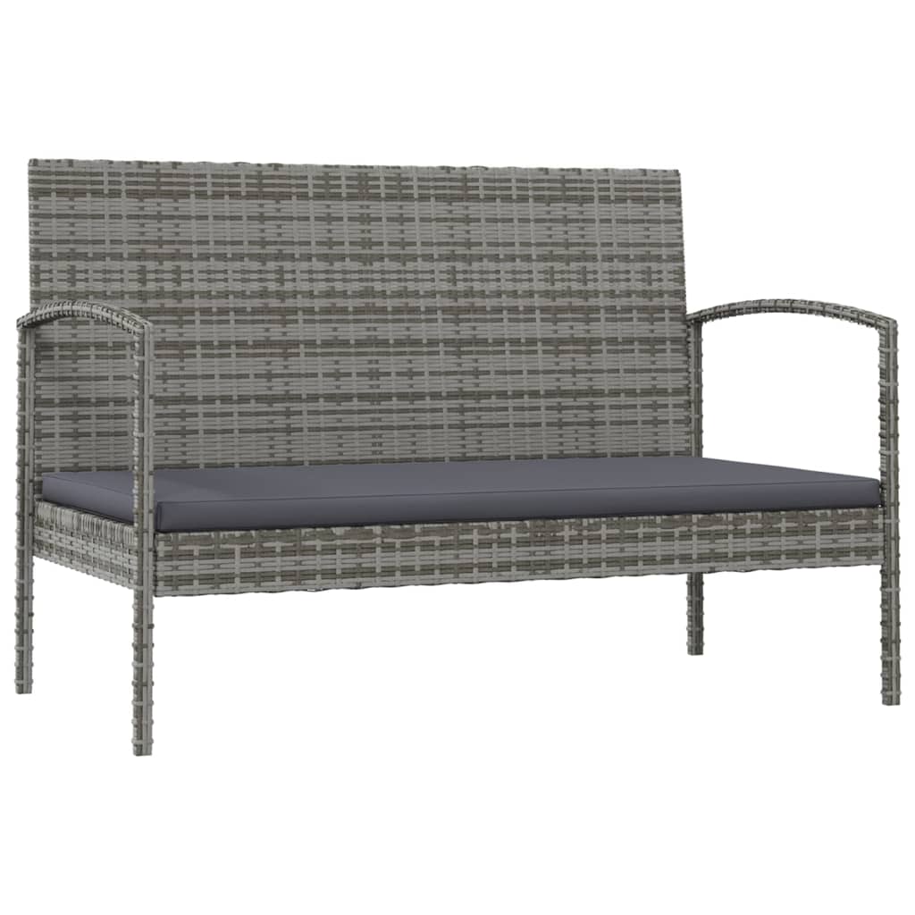 Set Divani da Giardino 16 pz con Cuscini in Polyrattan Grigio - immagine 3