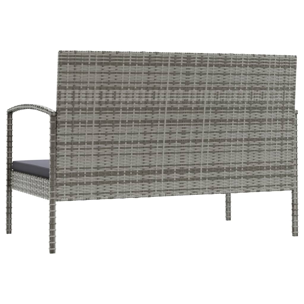 Set Divani da Giardino 16 pz con Cuscini in Polyrattan Grigio - immagine 4