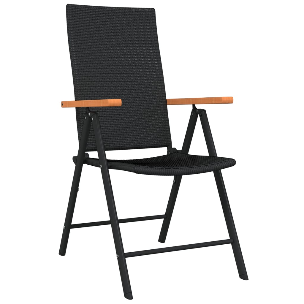 Set Mobili da Pranzo per Giardino 3 pz Nero - immagine 3