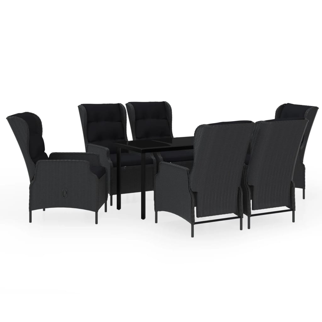 Set da Pranzo da Giardino 7 pz Grigio Scuro - immagine 2