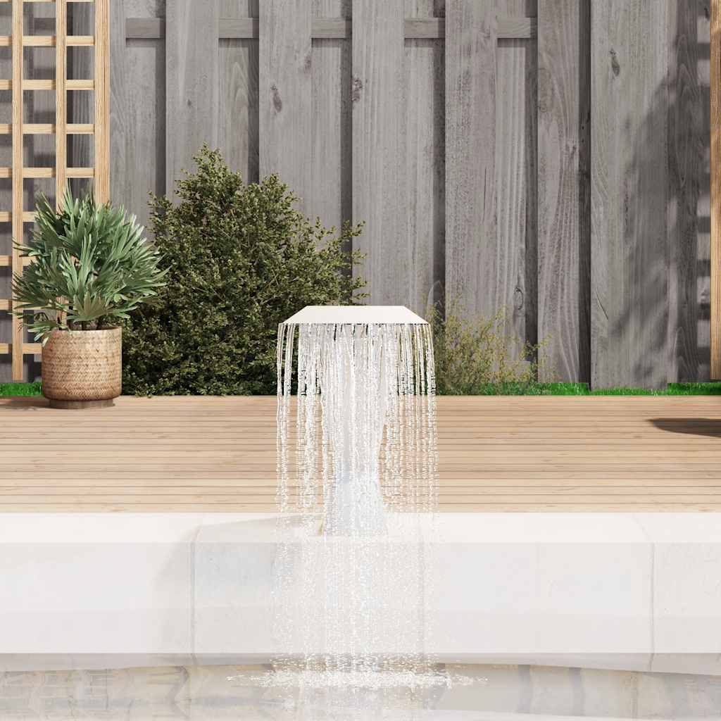 Fontana per Piscina in Acciaio Inossidabile 50x30x90 cm Argento - immagine 3