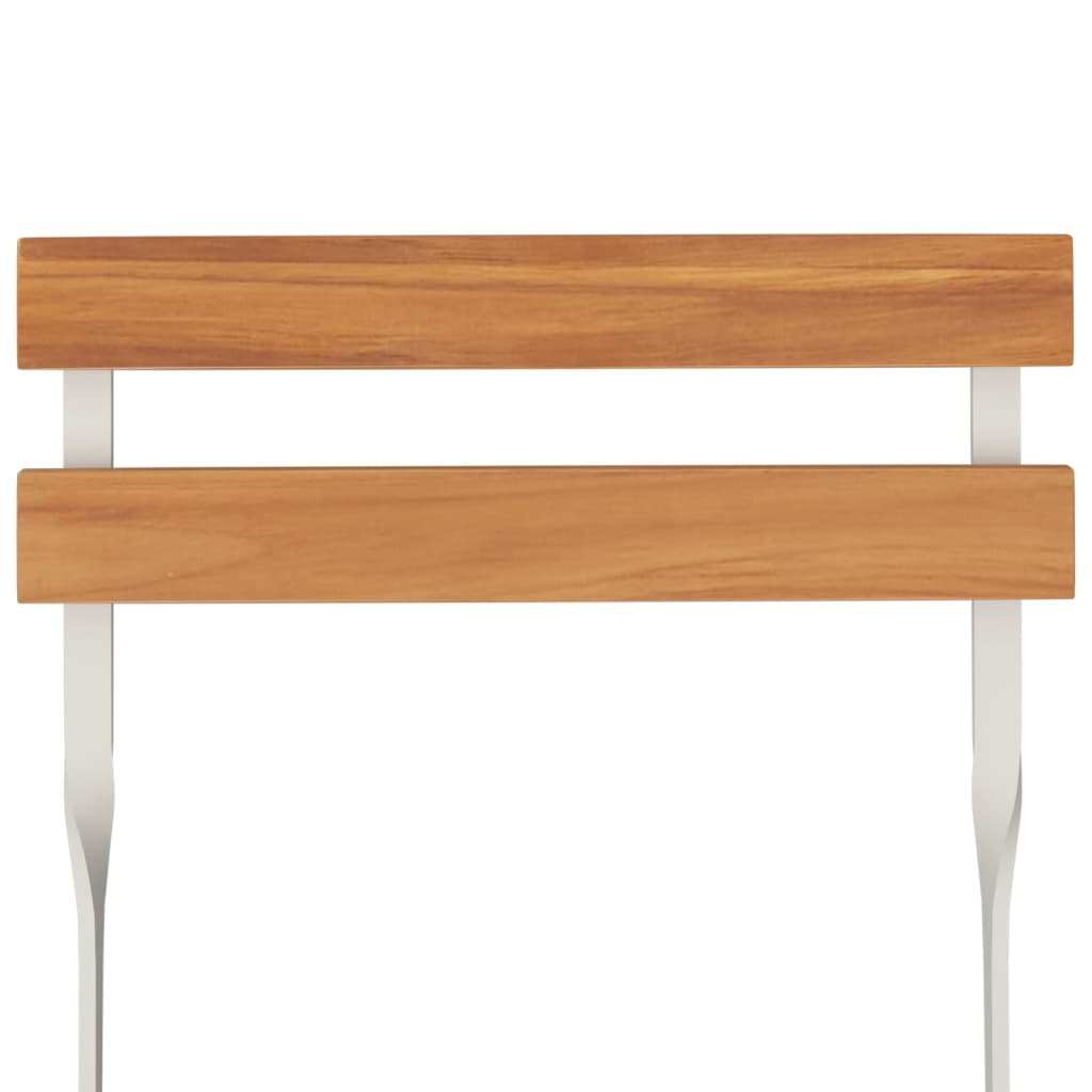 Set da Bistrot 3 pz Pieghevole in Legno Massello di Acacia - immagine 7