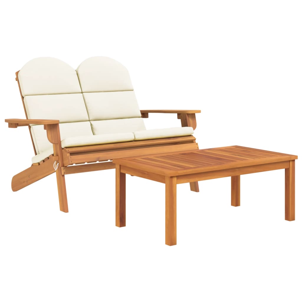 Set Salotto da Giardino Adirondack 2pz Legno Massello di Acacia - immagine 2