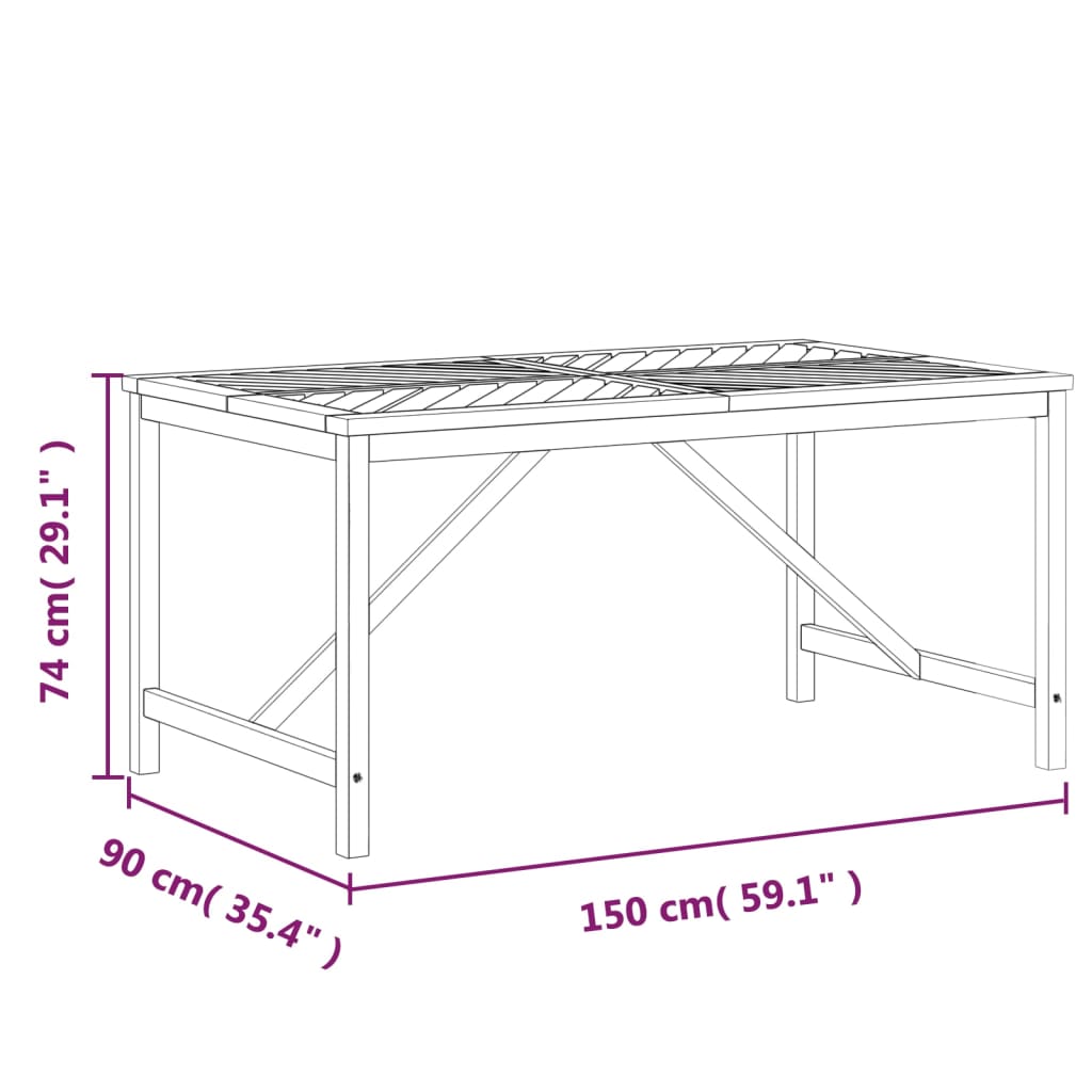 Tavolo da Pranzo da Giardino 90x90x74 cm Legno Massello Acacia - immagine 6