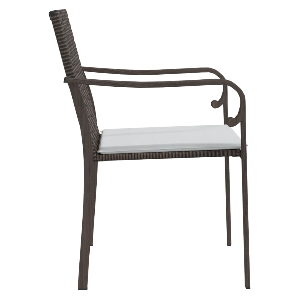 Sedie da Giardino con Cuscini 6pz Marroni 56x59x84cm Polyrattan - immagine 4