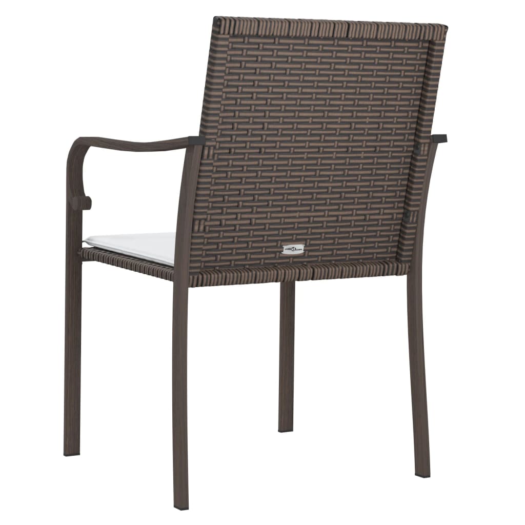 Sedie da Giardino con Cuscini 6pz Marroni 56x59x84cm Polyrattan - immagine 5