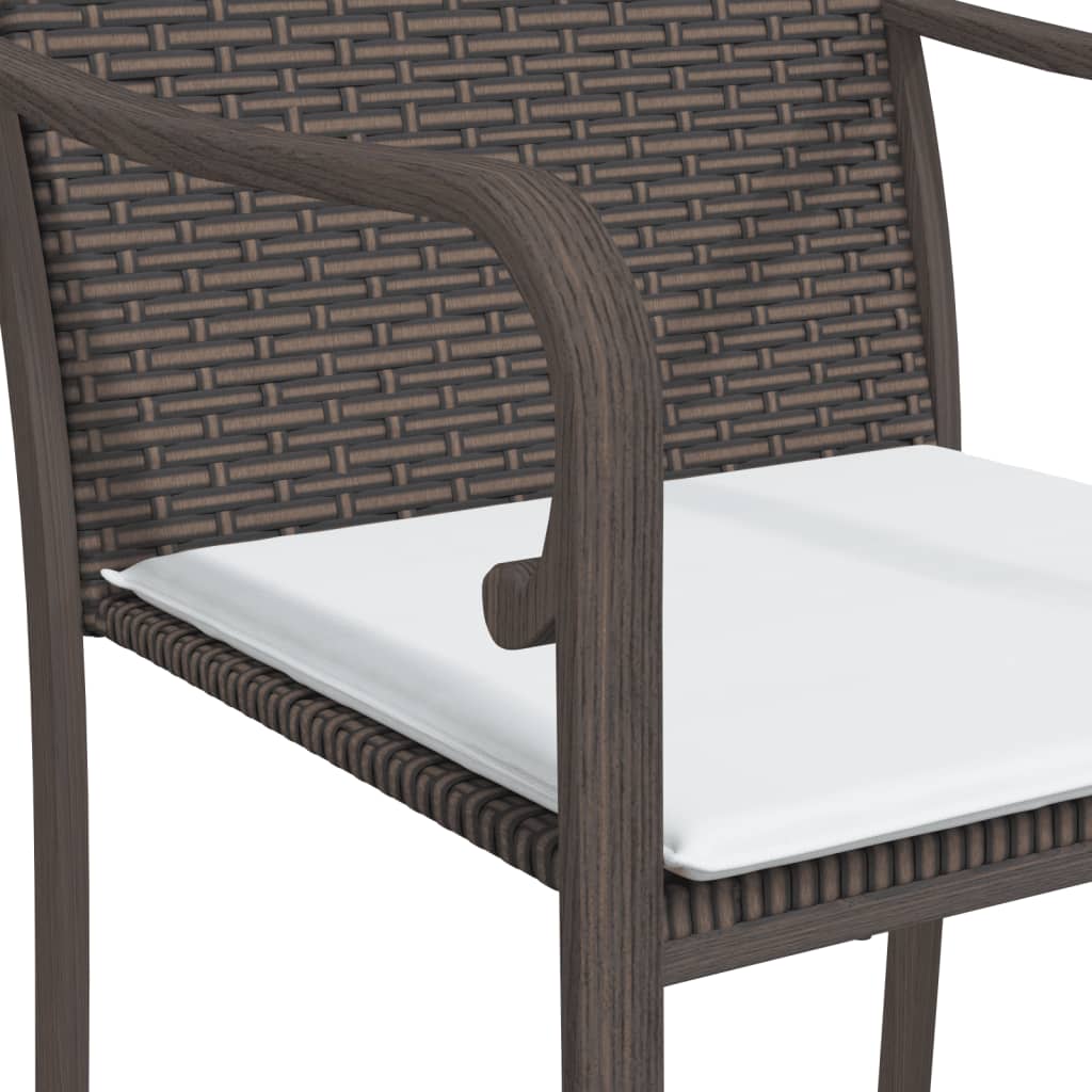 Sedie da Giardino con Cuscini 6pz Marroni 56x59x84cm Polyrattan - immagine 6