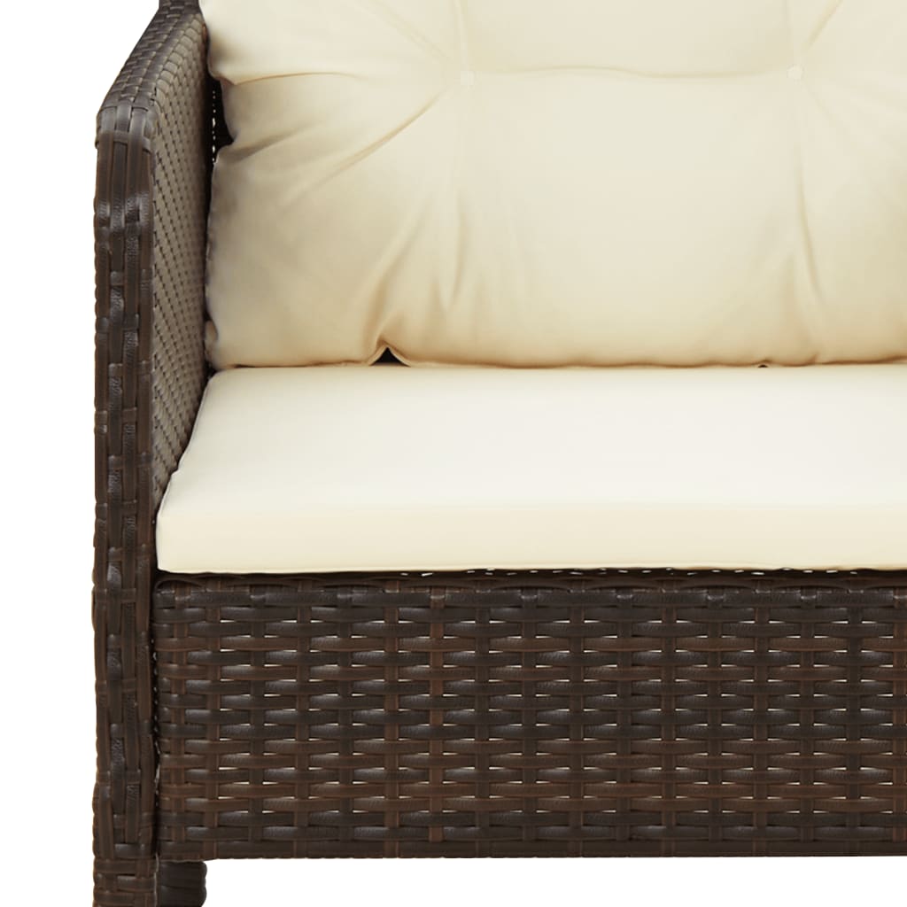 Set Divani da Giardino 5 pz con Cuscini Marrone in Polyrattan - immagine 7