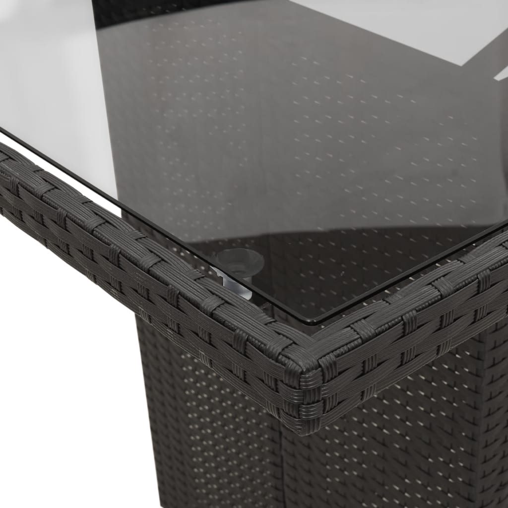 Set da Pranzo da Giardino 9 pz con Cuscini in Polyrattan Grigio - immagine 6